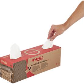 WypAll® L40 Wischtücher, 1-lagig, L 246 x B 406 mm, Papier, weiß, 9 Zupfboxen mit jeweils 90 Tüchern