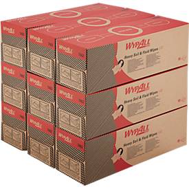 WypAll® L40 Wischtücher, 1-lagig, L 246 x B 406 mm, Papier, weiß, 9 Zupfboxen mit jeweils 90 Tüchern