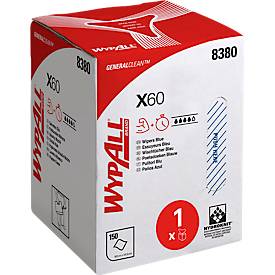 WYPALL* Wischtuch X-60, aus Hydroknitmaterial, 150 Tücher, 1-lagig, blau