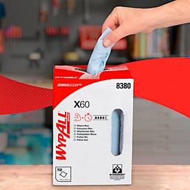 WYPALL* Wischtuch X-60, aus Hydroknitmaterial, 150 Tücher, 1-lagig, blau