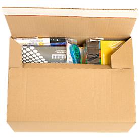 Xenial Faltkartons, 1-wellig, L 236 x B 326 x H 140 mm, bis 20 kg, braun, 20 Stück