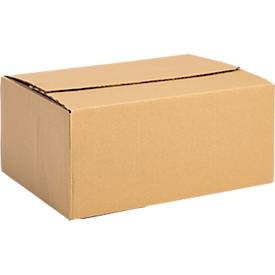 Xenial Faltkartons, 1-wellig, L 236 x B 326 x H 140 mm, bis 20 kg, braun, 20 Stück