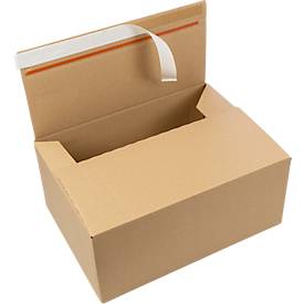 Xenial Faltkartons, 1-wellig, L 236 x B 326 x H 140 mm, bis 20 kg, braun, 20 Stück