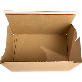 Xenial Faltkartons, 1-wellig, L 288 x B 473 x H 197 mm, bis 20 kg, braun, 20 Stück