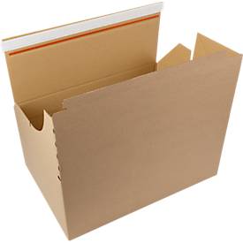 Xenial Faltkartons, 1-wellig, L 288 x B 473 x H 197 mm, bis 20 kg, braun, 20 Stück