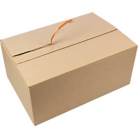 Xenial Faltkartons, 1-wellig, L 288 x B 473 x H 197 mm, bis 20 kg, braun, 20 Stück