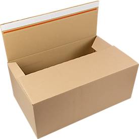 Xenial Faltkartons, 1-wellig, L 290 x B 420 x H 190 mm, bis 20 kg, braun, 20 Stück