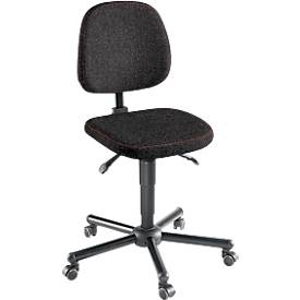 XXL-Arbeitsdrehstuhl meychair Workster Pro W19-11375, mit Rollen, höhenverstellbar, bis 250 kg, Stoff, desinfektionsmittelbeständig, schwarz 