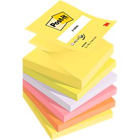 Z-Notes Post-it R330-NR, für Z-Notes Spender, 6 Blöcke, 100 Blatt je Block, je 76 x 76 mm, PEFC-zertifiziert, Neonfarben
