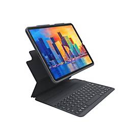 ZAGG Pro Keys - Tastatur und Foliohülle - hintergrundbeleuchtet - Bluetooth - Deutsch - Schwarz/Grau Tastatur, Schwarz/Grau Gehäuse - für Apple 11-inch iPad Pro (1. Generation, 2. Generation, 3. Generation)