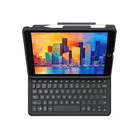 ZAGG Pro Keys - Tastatur und Foliohülle - hintergrundbeleuchtet - Bluetooth - QWERTZ - Deutsch - Schwarz/Grau Tastatur, Schwarz/Grau Gehäuse - für Apple 10.2-inch iPad (7. Generation, 8. Generation)