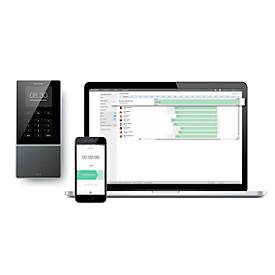 Zeiterfassungssystem TimeMoto TM-616, Wandmontage, Komplettlösung, bis 200 Nutzer, ID per RFID/PIN, USB/LAN/WLAN, 5 RFID-Karten