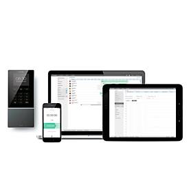 Zeiterfassungssystem TimeMoto TM-616, Wandmontage, Komplettlösung, bis 200 Nutzer, ID per RFID/PIN, USB/LAN/WLAN, 5 RFID-Karten