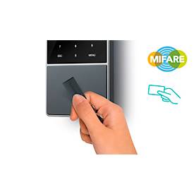 Zeiterfassungssystem TimeMoto TM-818 SC MIFARE, Wandmontage, bis 2000 Nutzer, ID per RFID/MIFARE/PIN, USB/LAN/WLAN, 5 RFID-Karten
