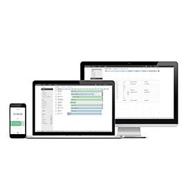 Zeiterfassungssystem TimeMoto TM-828 SC, für bis zu 2000 Mitarbeiter, B 100 x T 45 x H 215 mm, schwarz + 25 RFID-Schlüsselanhänger RF-110
