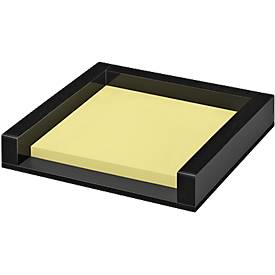 Zettelbox WEDO Black Office, schwarz mattiert/glänzend, mit 50 Haftnotizen