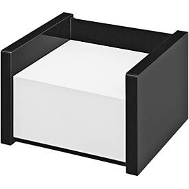 Zettelbox WEDO Black Office, schwarz mattiert/glänzend, mit 500 Notizblatt