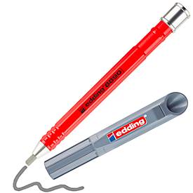 Zimmermannsbleistift Edding 8890, automatisch, mit Mine Härtegrad HB, Schreibfarbe Graphit, Strichstärke 2-5 mm, nachfüllbar, Holster mit Clip, 1 Stück