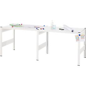 Zusätzliche Schreibtischböden für Tisch-Grund-/und Anbauelement ORDO Professional, mit Wandschienen, Stahl, für Tischgröße B 1010 x T 635 x H 825, verkehrsweiß RAL 9016