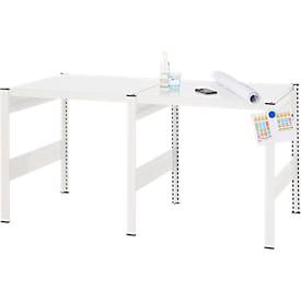 Zusätzliche Schreibtischböden für Tisch-Grund-/und Anbauelement ORDO Professional, mit Wandschienen, Stahl, für Tischgröße B 760 x T 635 x H 825, verkehrsweiß RAL 9016