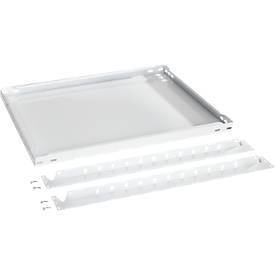 Zusätzliche Schreibtischböden für Tisch-Grund-/und Anbauelement ORDO Professional, mit Wandschienen, Stahl, für Tischgröße B 760 x T 635 x H 825, verkehrsweiß RAL 9016