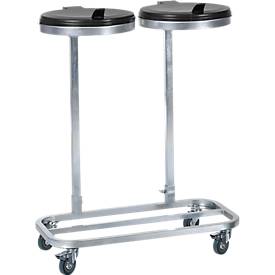 Zweifach-Abfallsammlerwagen, fahrbar