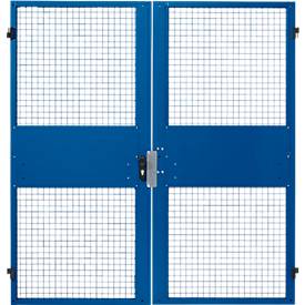 Zweiflügeltüren, für Gittertrennwandsystem, B 2000 x H 2070 mm, blau