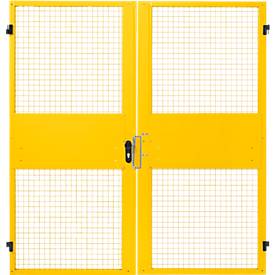 Zweiflügeltüren, für Gittertrennwandsystem, B 2000 x H 2070 mm, gelb
