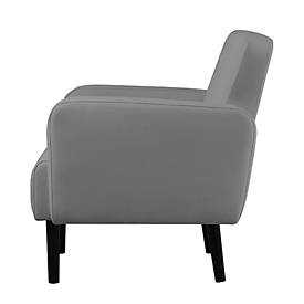 Zweisitzer Sofa meet by Paperflow LISBOA, desinfektionsmittelbeständiger Kunstlederbezug grau, Fußgestell schwarz, B 1240 x T 815 x H 830 mm