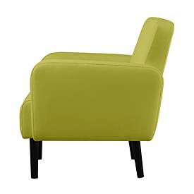 Zweisitzer Sofa meet by Paperflow LISBOA, desinfektionsmittelbeständiger Kunstlederbezug grün, Fußgestell schwarz, B 1240 x T 815 x H 830 mm