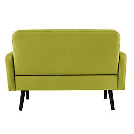 Zweisitzer Sofa meet by Paperflow LISBOA, desinfektionsmittelbeständiger Kunstlederbezug grün, Fußgestell schwarz, B 1240 x T 815 x H 830 mm