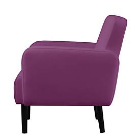 Zweisitzer Sofa meet by Paperflow LISBOA, desinfektionsmittelbeständiger Kunstlederbezug lila, Fußgestell schwarz, B 1240 x T 815 x H 830 mm