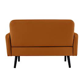 Zweisitzer Sofa meet by Paperflow LISBOA, desinfektionsmittelbeständiger Kunstlederbezug orange, Fußgestell schwarz, B 1240 x T 815 x H 830 mm