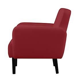 Zweisitzer Sofa meet by Paperflow LISBOA, desinfektionsmittelbeständiger Kunstlederbezug rot, Fußgestell schwarz, B 1240 x T 815 x H 830 mm