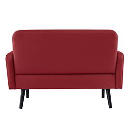Zweisitzer Sofa meet by Paperflow LISBOA, desinfektionsmittelbeständiger Kunstlederbezug rot, Fußgestell schwarz, B 1240 x T 815 x H 830 mm