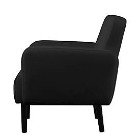 Zweisitzer Sofa meet by Paperflow LISBOA, desinfektionsmittelbeständiger Kunstlederbezug schwarz, Fußgestell schwarz, B 1240 x T 815 x H 830 mm