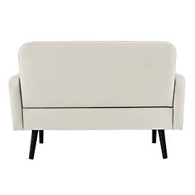 Zweisitzer Sofa meet by Paperflow LISBOA, desinfektionsmittelbeständiger Kunstlederbezug weiß, Fußgestell schwarz, B 1240 x T 815 x H 830 mm
