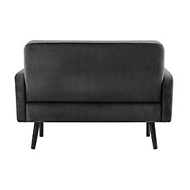 Zweisitzer Sofa meet by Paperflow LISBOA, Samtbezug anthrazit, Fußgestell schwarz, B 1240 x T 815 x H 830 mm