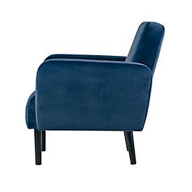 Zweisitzer Sofa meet by Paperflow LISBOA, Samtbezug blau, Fußgestell schwarz, B 1240 x T 815 x H 830 mm