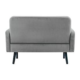 Zweisitzer Sofa meet by Paperflow LISBOA, Samtbezug grau, Fußgestell schwarz, B 1240 x T 815 x H 830 mm