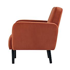 Zweisitzer Sofa meet by Paperflow LISBOA, Samtbezug rostfarben, Fußgestell schwarz, B 1240 x T 815 x H 830 mm