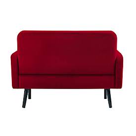 Zweisitzer Sofa meet by Paperflow LISBOA, Samtbezug rot, Fußgestell schwarz, B 1240 x T 815 x H 830 mm