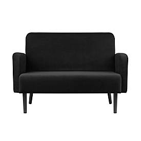 Zweisitzer Sofa meet by Paperflow LISBOA, Samtbezug schwarz, Fußgestell schwarz, B 1240 x T 815 x H 830 mm