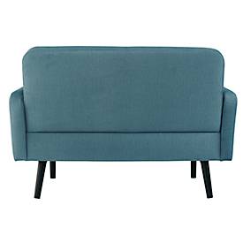 Zweisitzer Sofa meet by Paperflow LISBOA, Stoffbezug blau, Fußgestell schwarz, B 1240 x T 815 x H 830 mm