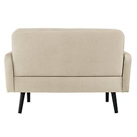 Zweisitzer Sofa meet by Paperflow LISBOA, Stoffbezug elfenbeinfarben, Fußgestell schwarz, B 1240 x T 815 x H 830 mm