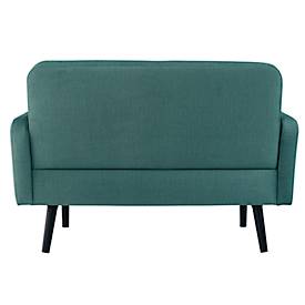 Zweisitzer Sofa meet by Paperflow LISBOA, Stoffbezug grün, Fußgestell schwarz, B 1240 x T 815 x H 830 mm