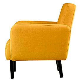 Zweisitzer Sofa meet by Paperflow LISBOA, Stoffbezug safran, Fußgestell schwarz, B 1240 x T 815 x H 830 mm