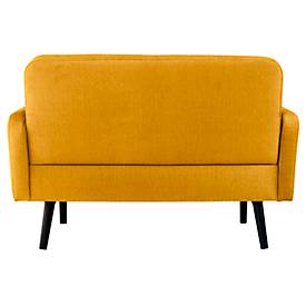 Zweisitzer Sofa meet by Paperflow LISBOA, Stoffbezug safran, Fußgestell schwarz, B 1240 x T 815 x H 830 mm