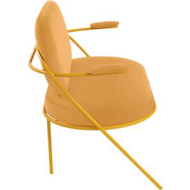 Zweisitzer Sofa meet by Paperflow Saturne, mit Armlehnen, B 1180 x T 730 x H 880 mm, Stahlrohr, Kunstleder, Safran/Safran