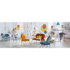 Zweisitzer Sofa meet by Paperflow Saturne, mit Armlehnen, B 1180 x T 730 x H 880 mm, Stahlrohr, Samt, vers. Farben